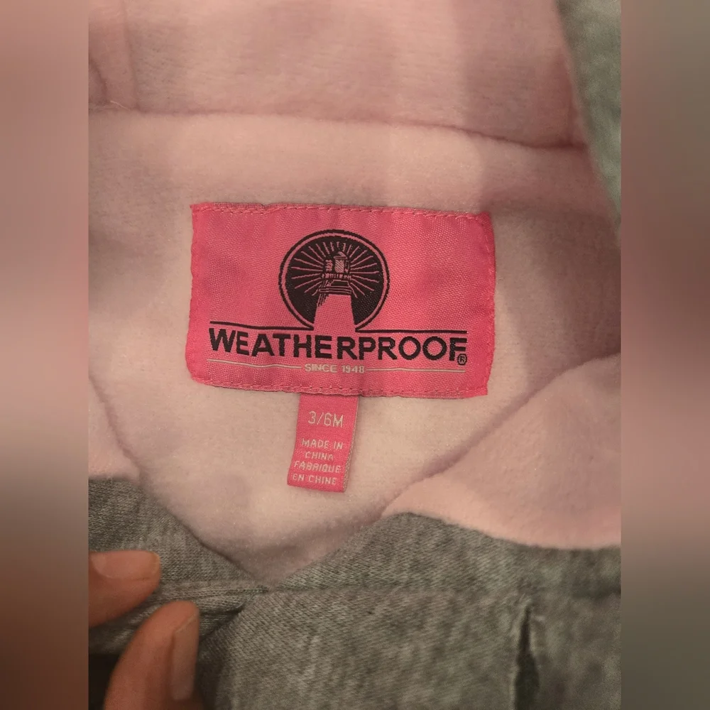 Weatherproof Gray and Pink Kids‎ Hooded Footie Snowsuit Excellente Conditions
